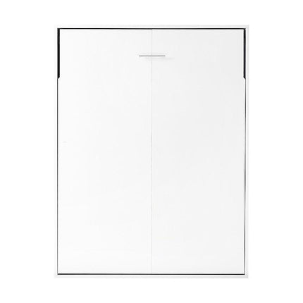 Double Wall Bed in White – Space Saving Murphy Bed Kit with Gold Door Handle.