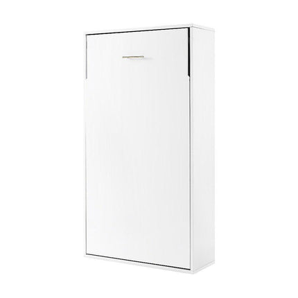 Single Wall Bed in White – Space Saving Murphy Bed Kit with Black Door Handle.