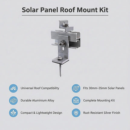 Solar Panel Roof Mount Kit – Universal Clamps & Brackets Set for Secure Solar Installation.