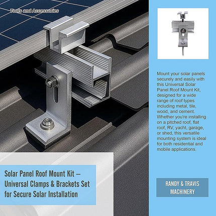 Solar Panel Roof Mount Kit – Universal Clamps & Brackets Set for Secure Solar Installation.