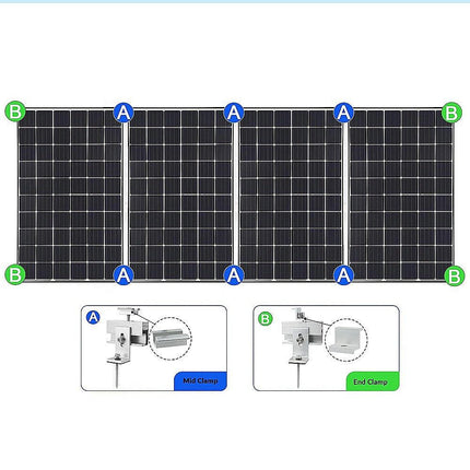 Solar Panel Roof Mount Kit – Universal Clamps & Brackets Set for Secure Solar Installation.