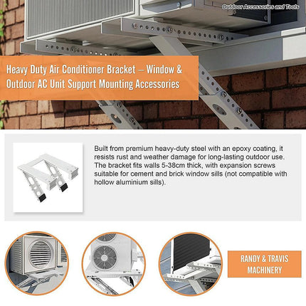 Heavy Duty Air Conditioner Bracket – Window & Outdoor AC Unit Support Mounting Accessories.