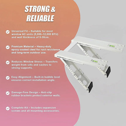 Heavy Duty Air Conditioner Bracket – Window & Outdoor AC Unit Support Mounting Accessories.