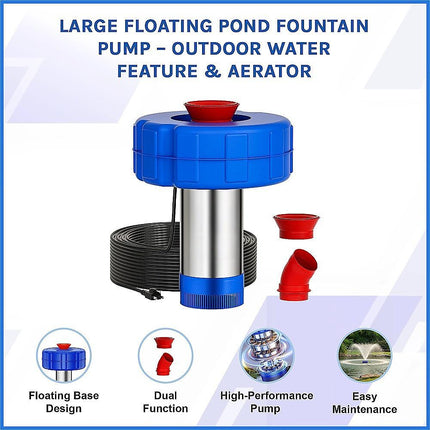 Large Floating Pond Fountain Pump – Outdoor Water Feature & Aerator.