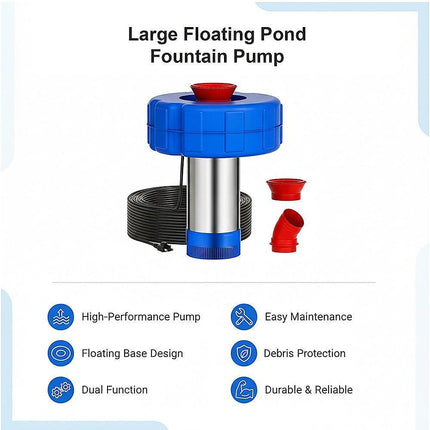 Large Floating Pond Fountain Pump – Outdoor Water Feature & Aerator.