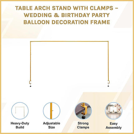Table Arch Stand with Clamps – Wedding & Birthday Party Balloon Decoration Frame.