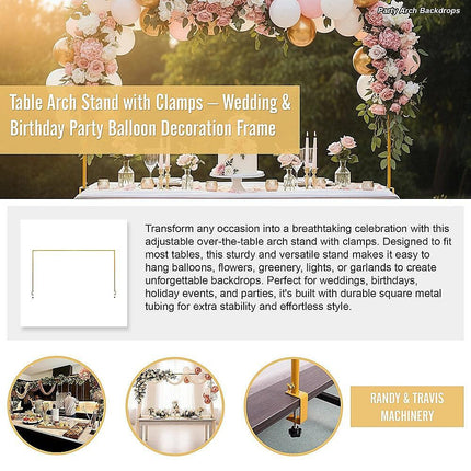Table Arch Stand with Clamps – Wedding & Birthday Party Balloon Decoration Frame.
