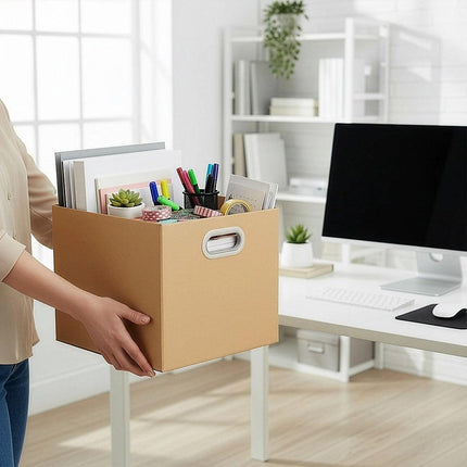 10Pcs Corrugated Cardboard Storage Boxes – Multi-Purpose Organising Cartons.