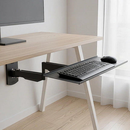 Wall Mount Keyboard Tray – Adjustable Folding Arm Workstation.