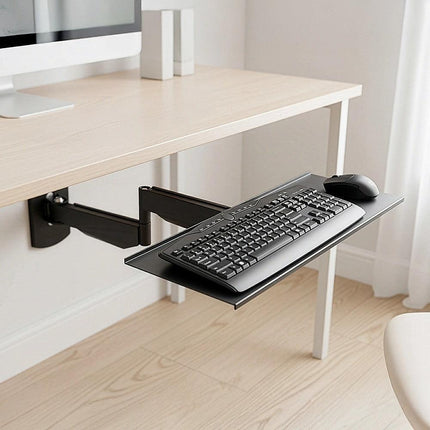 Wall Mount Keyboard Tray – Adjustable Folding Arm Workstation.