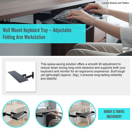 Wall Mount Keyboard Tray – Adjustable Folding Arm Workstation.