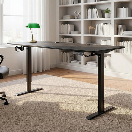 160cm Electric Standing Desk – Height Adjustable Sit Stand Office Table in Black.