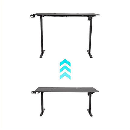 160cm Electric Standing Desk – Height Adjustable Sit Stand Office Table in Black.