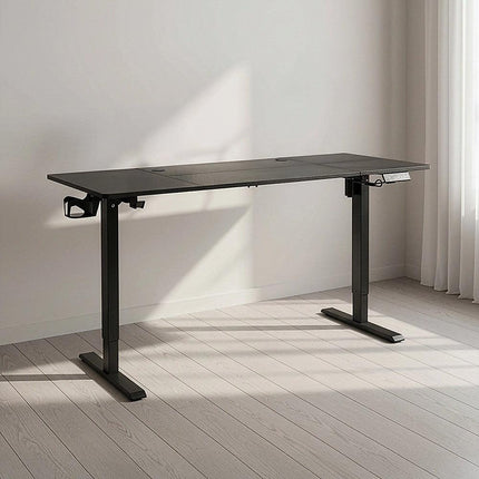 160cm Electric Standing Desk – Height Adjustable Sit Stand Office Table in Black.