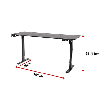 160cm Electric Standing Desk – Height Adjustable Sit Stand Office Table in Black.