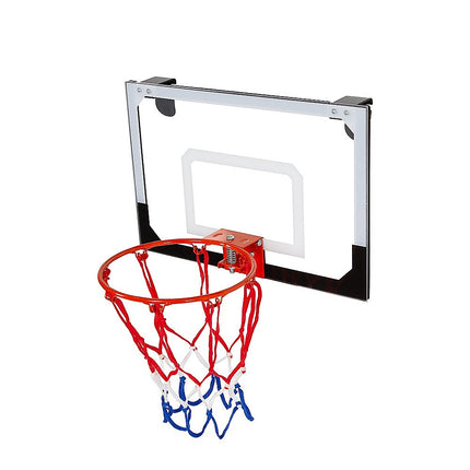 Indoor Mini Basketball Hoop Set – Door Mounted Backboard Kit with Ring & Ball.