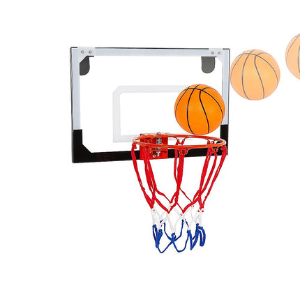 Indoor Mini Basketball Hoop Set – Door Mounted Backboard Kit with Ring & Ball.