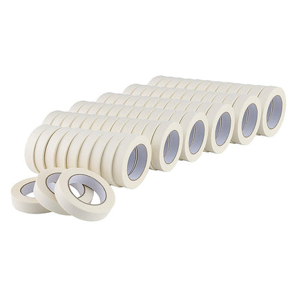 72 x White Masking Tape Rolls – 24mm x 50m Painters Adhesive Tape for Painting.