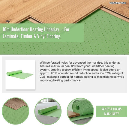10m Underfloor Heating Underlay – For Laminate, Timber & Vinyl Flooring.