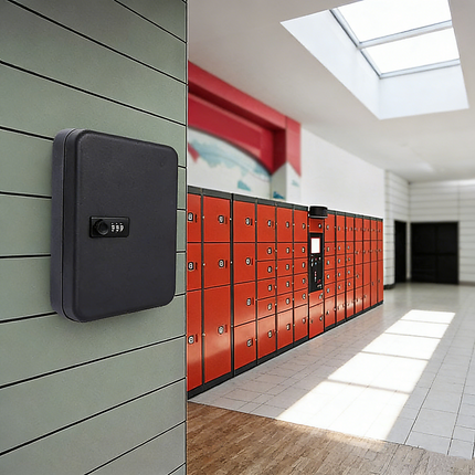 Key Cabinet Lock Box – 72 Key Capacity Wall Mount Secure Storage Organizer.