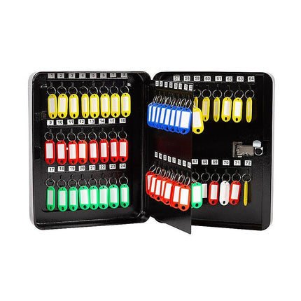 Key Cabinet Lock Box – 72 Key Capacity Wall Mount Secure Storage Organizer.
