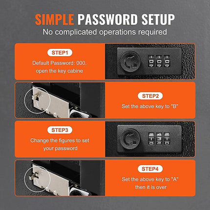 Key Cabinet Lock Box – 72 Key Capacity Wall Mount Secure Storage Organizer.