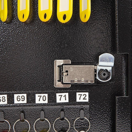 Key Cabinet Lock Box – 72 Key Capacity Wall Mount Secure Storage Organizer.