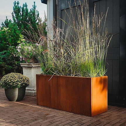 Corten Steel Planter Box 62x40x39cm Outdoor Garden Raised Bed Rust Finish.