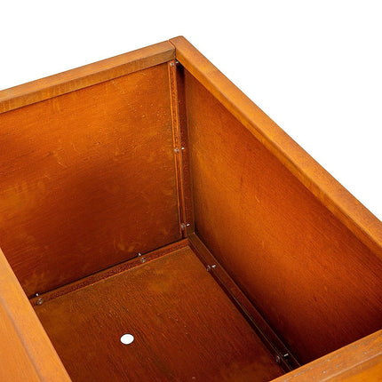 Corten Steel Planter Box 62x40x39cm Outdoor Garden Raised Bed Rust Finish.