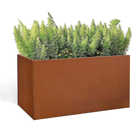 Corten Steel Planter Box 62x40x39cm Outdoor Garden Raised Bed Rust Finish.