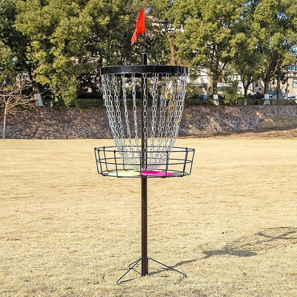 Disc Golf Basket 24 Chain Portable Target with 6 Discs Set.