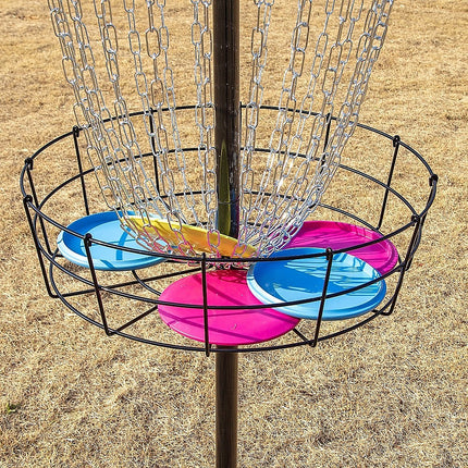 Disc Golf Basket 24 Chain Portable Target with 6 Discs Set.