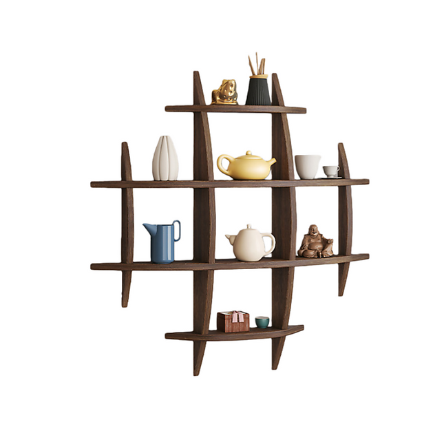 90x90cm Solid Wood Wall Mounted Display Shelf Antique Style Decor.