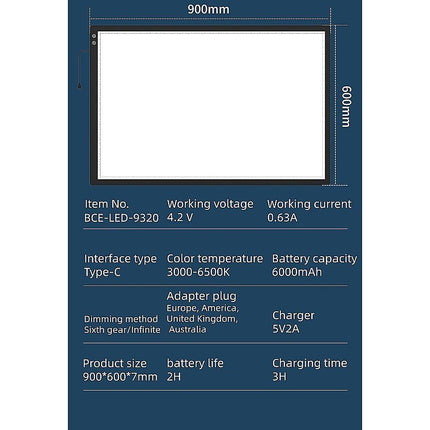 A1 LED Light Box for Drawing, Calligraphy & Tracing Artists Pad.