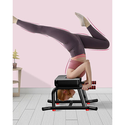 Headstand Yoga Bench with Padded Support for Inversion Training.