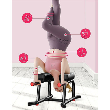 Headstand Yoga Bench with Padded Support for Inversion Training.