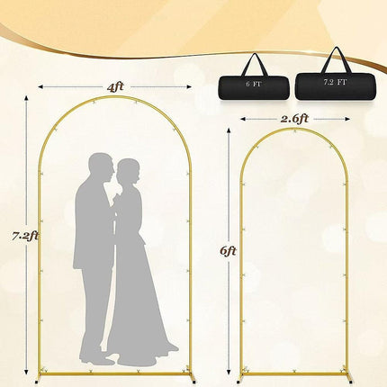 Arch Backdrop Stand with White & Yellow Cover Set for Weddings Events.