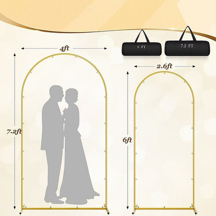 Arch Backdrop Stand with White & Yellow Cover Set for Weddings Events.