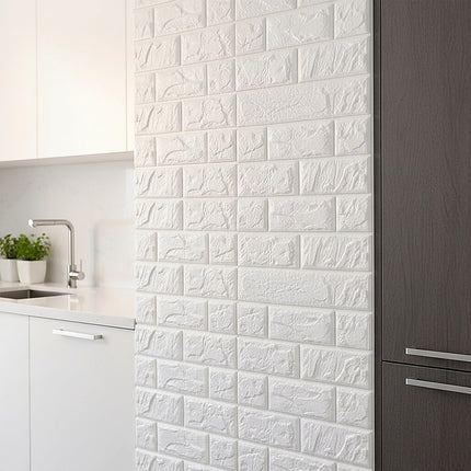 3D Brick Wall Tile Stickers 60x30cm – 50 Pack Peel & Stick Wallpaper.