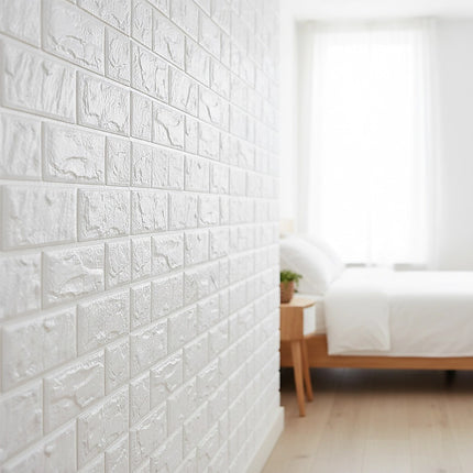 3D Brick Wall Tile Stickers 60x30cm – 50 Pack Peel & Stick Wallpaper.