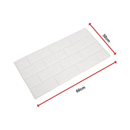 3D Brick Wall Tile Stickers 60x30cm – 50 Pack Peel & Stick Wallpaper.