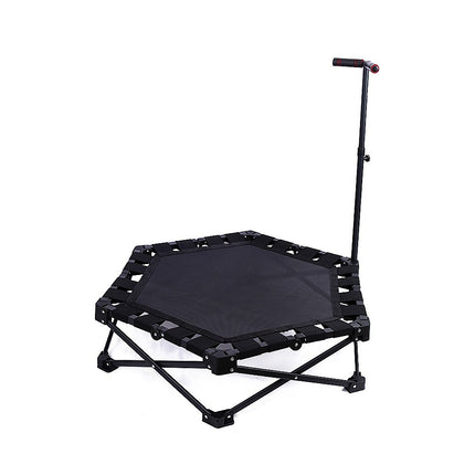Foldable Fitness Trampoline with Handle Compact Folding Rebounder.