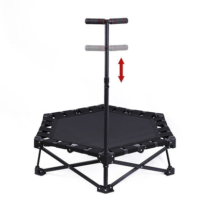 Foldable Fitness Trampoline with Handle Compact Folding Rebounder.