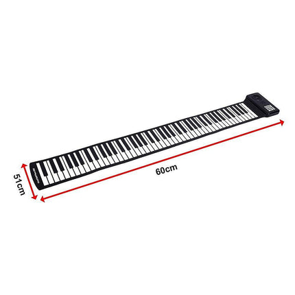 88 Key Portable Foldable Silicone Electronic Keyboard Piano Music.