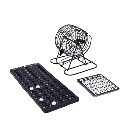 Bingo Game Set with Cards Balls and Cage for Family Party Fun.