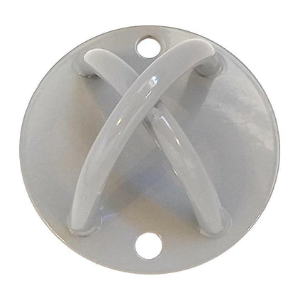 Pair of Grey Wall Anchor Mounts for Battle Ropes and Suspension.