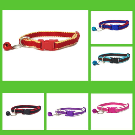100% Pure Bamboo Fibre Cat Collar Plastic Buckle Navy - Moondidley Pets.