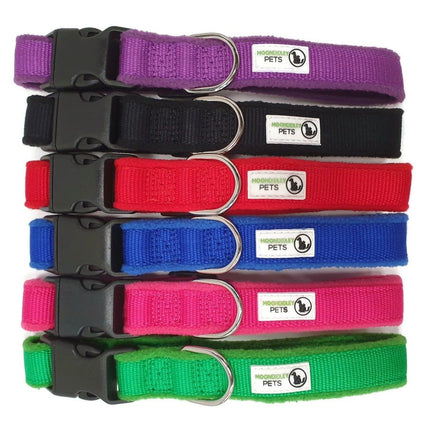 100% Pure Bamboo Fibre w/Fleece Lining Dog Collar Plastic Buckle - Moondidley PetsX-Small Pink.
