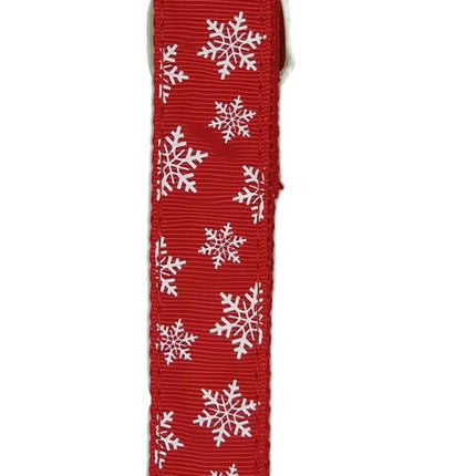 Christmas Dog Collars Adjustable - Moondidley Pets X-Large Red Snow Flakes.