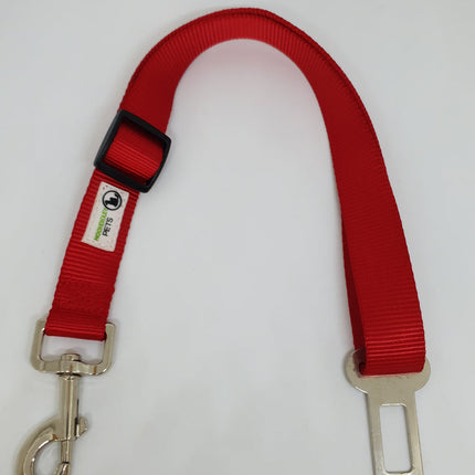 Seat Belt Safety Travel Attachment Connector - Moondidley Pets Red.